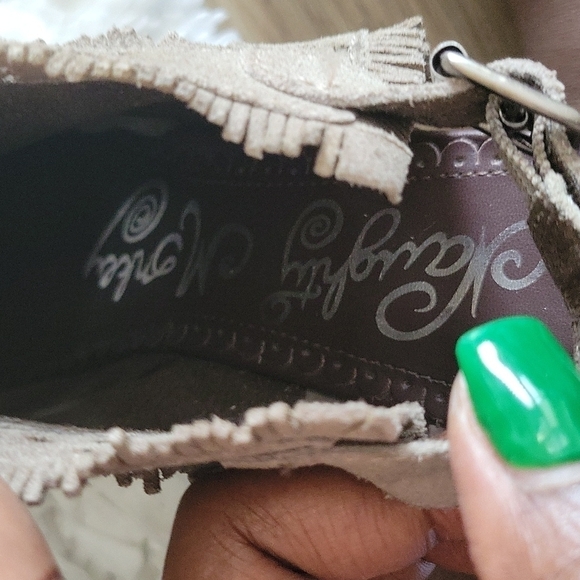 Naughty monkey peep toe cutout booties block heel boho size 9.5 - Picture 14 of 14